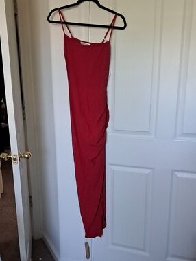 Reformation Red Midi Slip Dress